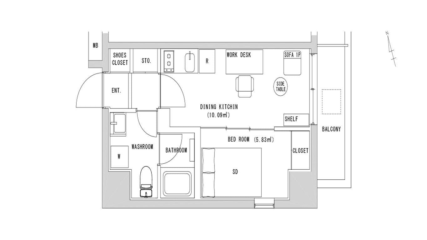 Preview floorplan of Monzen NakachoⅡ
