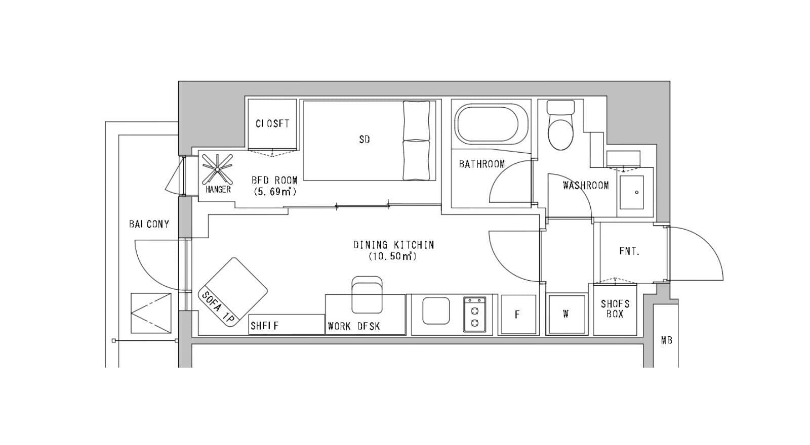 Preview floorplan of KinshichoⅡ