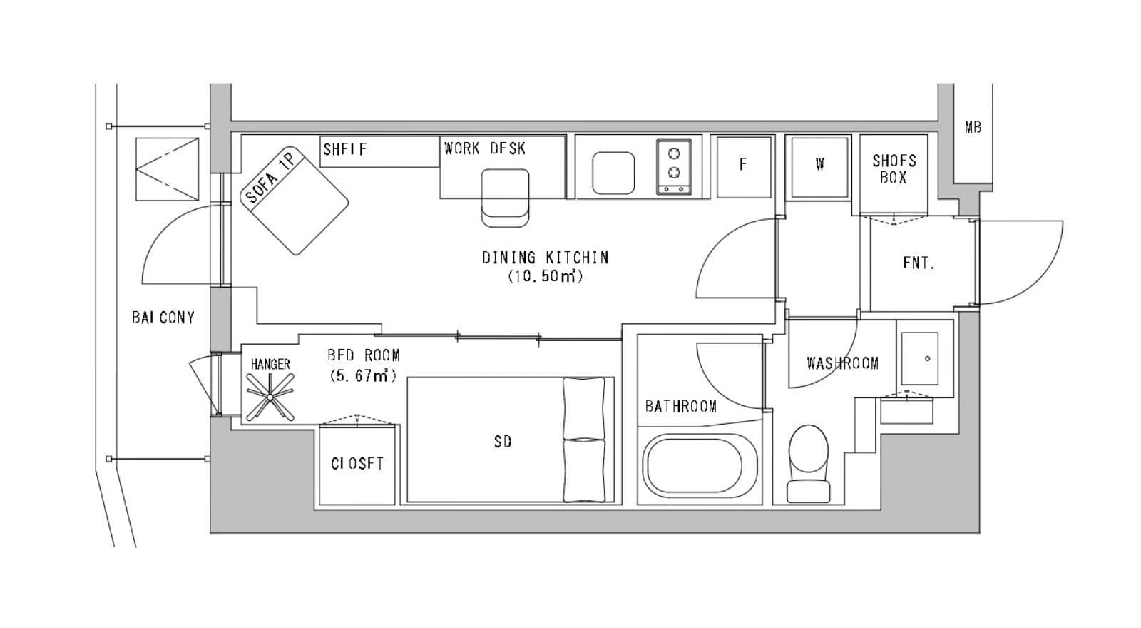 Preview floorplan of KinshichoⅡ