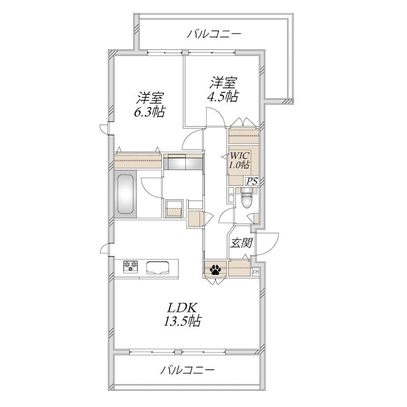 Preview floorplan of SOLE Tsukamoto Honmachi ✨Foreign nationals: OK
