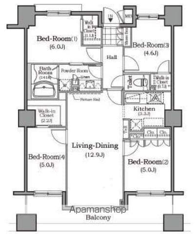 Preview floorplan of The Residence Honmoku Yokohama Bayside