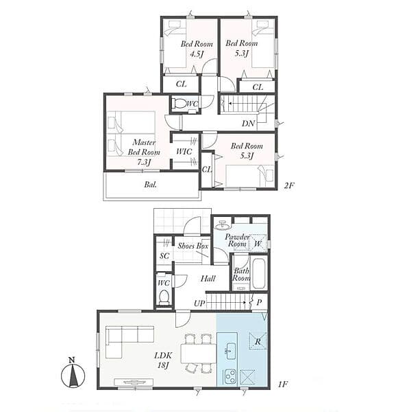 Preview floorplan of Zama City 4th Iriya Higashi New Build Detached House