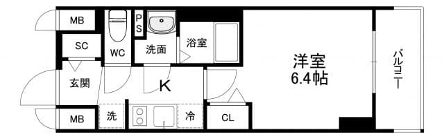 Preview floorplan of Fastate Kyoto Horikawa Square ✨Foreign nationals: OK