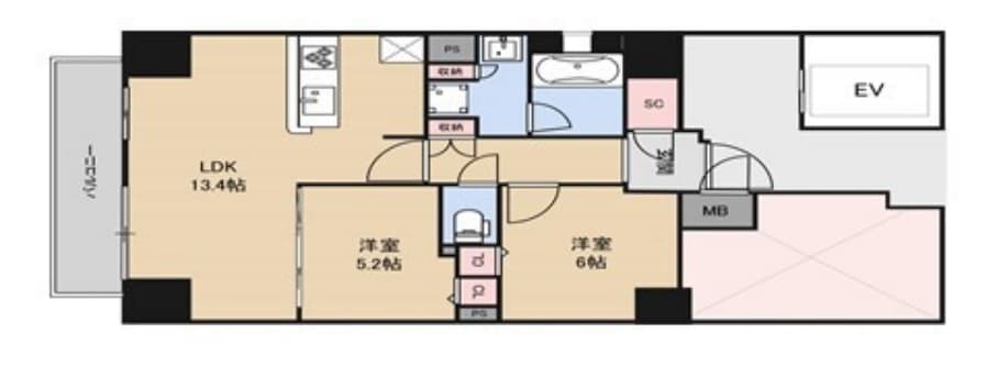 Preview floorplan of Presance Shinsaibashi Rayon ✨Foreign nationals: OK